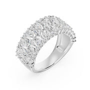 Solitaire Fabiola bague diamants synthétiques marquises et diamants synthétiques poires et diamants synthétiques ronds 2.39 carats or blanc 14 carats